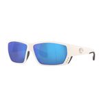 Costa Del Mar Sunglasses for Men - Tuna Alley Mens Polarized Sunglasses - Fishing, Boating & Beach UV Protection Size 62 580G, White/Blue Mirror 580g, 62 mm