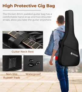 Vangoa 41" Electric Acoustic Guitar – Black