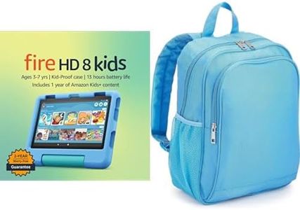 Amazon Fire HD 8 Kids Tablet (64 GB, Blue) + Backpack (Blue)