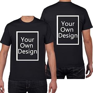 keoStore Custom T Shirts for Men/Women Design Your Own Shirt Add Text/Image/Logo Personalized Cotton Tee Printed Photo Front/Back Black