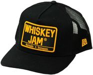 Whiskey Jam Nashville WJ Tractor Adjustable Snapback Trucker Hats (US, Alpha, One Size, Black/Yellow)