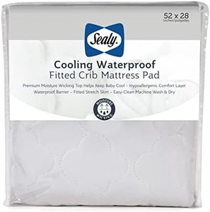 Sealy - Cooling Moisture Wicking Waterproof Baby Crib Mattress Pad - White