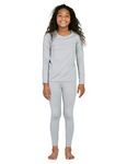 LAPASA Girl's Thermal Underwear Set, Kids Fleece Lined Long Johns Soft Winter Base Layer Top & Bottom (Thermoflux G03) Light Heather Grey 5-6 Years