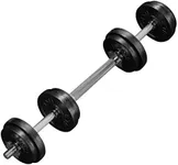 Yes4All Adjustable Dumbbells with Dumbbell Bar Connector – 60 lb Dumbbell Weights (30 lb x 2), Black