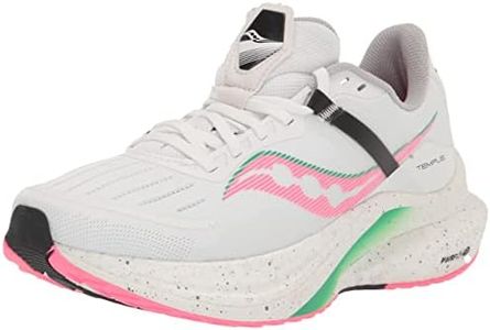 Saucony Women's Tempus Running Shoe, White/Vizi Pink, 7 US