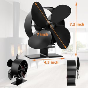 BenkerEsti Wood Stove Fan – Black, Heat Powered Fireplace Accessory