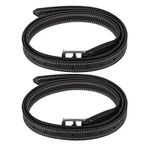 Horse Stirrup Belt, A Pair of Britain Saddle Horse Stirrup Belt Soft Leather Microfiber Stainless Steel Buckle(Black)