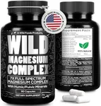 Wild Foods Magnesium Complex Supplement - 7X Forms, 90 Capsules - High Absorption Magnesium Glycinate, Bisglycinate, Malate, Orotate, Citrate - Full Spectrum Magnesium Supplement - 500mg Magnesium