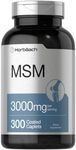 Horbäach MSM Supplement | 3000mg | 300 Coated Caplets | Methylsulfonylmethane with Calcium | Vegetarian, Non-GMO, Gluten Free