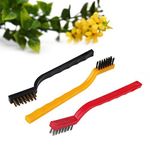 Improvhome 3 Pc Mini Wire Brush Set,Cleaning Tool Kit - Brass, Nylon, Stainless Steel Bristles