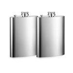 2 Pack 7oz Hip Flask - Stainless Steel Flagon for Climbing Camping Barbecue Bar Party Drinker, Portable Pocket Whiskey Flask for Liquor for Men Women