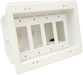 iMBAPrice Dvfr4W-1 (4-Gang) Recessed Electrical Outlet Mounting Box W/Paintable Wall Plate, 1-Pack