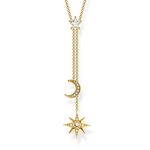 Thomas Sabo Women Charm Necklace Star & Moon 925 Sterling Silver KE1900-414-14-L45v