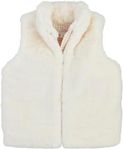 Mud Pie Girls Children Faux Fur Zip Vest-Ivory