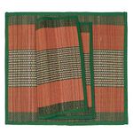 HOKIPO Natural River Grass Square Handcragted Pooja Floor Mats/Meditation Prayer Mat/Sitting Mat/Aasan Mat Chatai, 18x18 Inches, Set of 2