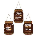 Artvibes Coffee Make Life Better Quote Decorative Wall Hanging Decoration item for Kitchen | Home Decor | House Warming Gifts | Kitchen Quotes Decor Item | Wall Decoration (WH_8916N)