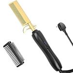 Hot Comb, Electric Hair Straightener, Aibeau Hair Straightening Curly Quick Heated Comb for Afro Hair Women, Hair Straightener for Wet and Dry Hair