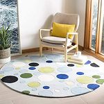 JAYSHA CARPET Export Quality Handmade Soft Woolen Round Carpets, Rugs for Living Room, Size- (7 X 7) Feet, Color-Multi-Dots.