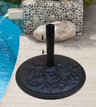 Tropishade 050TSBK Umbrella Base Cast Iron with Powder Coating Weight, 50 lb., Black