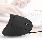 Ergonomic Mouse,ASHATA Computer Office Vertical Mouse,6D Ergonomic 800-1200-2000-3200 DPI Adjustable Optical Vertical Gaming Mouse with Colored LED Indicators(Black)