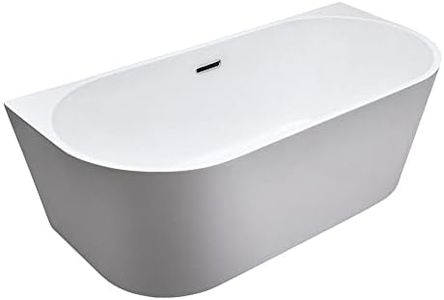 Elle Freestanding Bath | Double Skinned Acrylic | Double Ended Bath | Back to Wall Design | Includes Waste | 1500 x 750