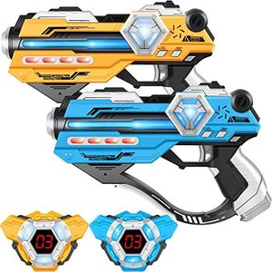 IJO Laser Tag Set of 2-Infrared Multi Function Laser Gun-2 Guns and 2 Vests-Indoor&Outdoor Play Toy-Laser Tag Gifts for Boys Girls Teens and Team-Ages for 8 9 10 11 12+