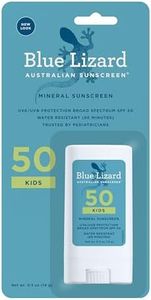 BLUE LIZARD Mineral Sunscreen Stick with Zinc Oxide SPF 50+ Water Resistant UVA/UVB Protection Easy to Apply Fragrance Free, Kids, Unscented, 0.5 oz