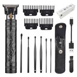 Hair Clippers for Men, Cordless Hair Clippers, Travel Small Hair Clippers 5.7" Hair Trimmer Classical Sculpting Styling Rechargeable Hair Remover with 6 Pieces Earpick (Black)