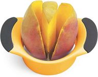 Mango Slicer, Peeler and Pit Remover Tool, Mango Cutter Splitter, The Indestructible blade shape can completely peel off all the mango skin,Fruit Divider,Ergonomic Rubber Grip Handle Non Slip,BPA-free