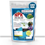 Unitedlys Npk 20 20 20 Fertilizers For Plants Home Garden|Complete Plant Food Npk Fertilizer For Growth Boost&Maximum Production|Ideal For Home,Garden&Outdoor Plant Care-380 Grams,Powder