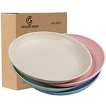 Greentainer Lightweight Unbreakable Dinner Plates - Extra Large-4 Pack 8.8'' Plastic Plates, Dishwasher Microwave Safe, Dessert Pizza Pasta Bread Snack Salad Plates for Picnic, Camping & BBQ