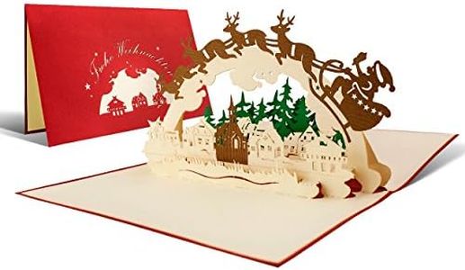 Biglietti di Natale, paesaggio invernale pop up, realizzato a mano, elegante biglietto di auguri, W03