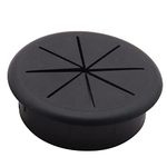 HJ Garden 1PCS 2Inch Desk Cord Grommets Wire Cable Hole Cover for Office PC Desk Cable Cord Cover Black