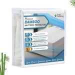 King Mattress Protector | Jacquard Blend Dust Free Mattress Cover | Noiseless 100% Waterproof Mattress Protector | 14-21" Deep Pocket Protect Mattress with Extra Thick TPU Barrier