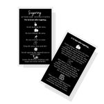 Sugaring Hair Removal Aftercare Cards | 50 Pack | Size 2x3.5” inches Business Card Size | Sugaring Aftercare Kit Cards | Black with White Design