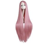 MapofBeauty 40"/100cm Natural Soft Straight Long Cosplay Wig (Rouge Pink)