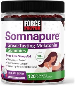 Somnapure Gummies with Melatonin for Adults, Non-Habit-Forming Sleep Aid Supplement for Deep Sleep, Stay Asleep Longer, Wake Up Refreshed, Dream Berry Flavor, Force Factor, 120 Gummies