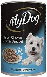 MY DOG Adult Wet Dog Food Tender Chicken & Turkey Banquet 400g Can, 24 Pack