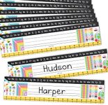 25 Colorful Teacher Name Plate for Desk Classroom - Desk Name Tags Classroom Kindergarten, Student Desk Name Plates for Classroom, Number Lines for Students Desk, Name Plate for Desk Kids Name Plates