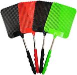 Dr. Dakota 4Pcs Telescopic Fly Swatters, 29in Long Heavy Duty Retractable Manual Plastic Fly Swatter, Premium Extendable Flyswatter with Long Stainless Steel Pole, Pack of 3 Assorted Colors