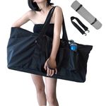 Uhawi Yoga Mat Bag with Shoes Compartment & Wet Compartment & Shoulder Bag &Crossbody Yoga Bag Large Yoga Bag with Yoga Mat Holder Yoga Bag with Adjustable Mat Strap for Women Men (Black)