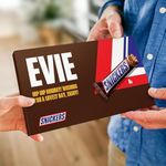 Snickers Personalised Chocolate Bar - Customise your giant milk chocolate gift box, gift for women, gift for Men (Snickers giftbox)