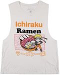 Naruto Ichiraku Ramen Crew Neck Sleeveless Women's White Tank Top