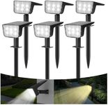 RGEEK Solar Spot Lights Outdoor: 6 Pack Solar Lights Outdoor Waterproof, 2 Lighting Modes(Warm Light and Cool White) Garden Solar Lights for Landscape Pathway Garden Porch Yard Pool