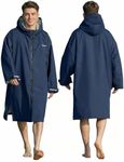 Owntop Swim Parka Surf Poncho for Kids Youth and Adult, Bat Wing Waterproof Changing Robe, Unisex Women Men Oversized Windproof Quick Dry Robe Hooded Beach Towel Jacket Coat for Swimming Navy Blue M