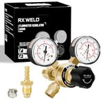 RX WELD Argon/CO2 Regulators Gauges Gas Welding, Regulator for MIG and TIG, CGA580 Inlet Connection