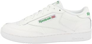 Reebok Men's Club C 85 Trainers, Intense White/Green, 8.5 US