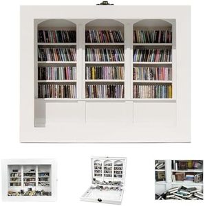 SIHPTO Anxiety Bookshelf with 300pcs Mini Books，Mini Bookshelf Ornament，Small Bookshelf for Book Lovers, Miniature Book Library,Stress-Relieving Gifts for Family and Friends