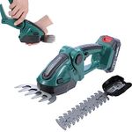 KATSU FIT-BAT 21V 2-in-1 Cordless Hedge Trimmer & Grass Shear with 1.5Ah Battery, Handheld Mini Bush Trimmer Grass Cutter, 2 Attachment Blades, for Garden Yard Lawn Shrub