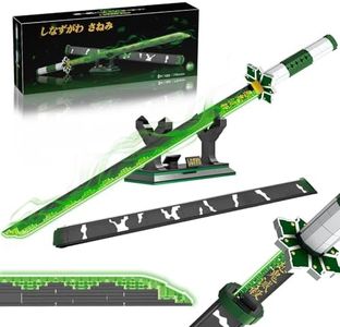 HIGH GODO Demon Slayer Sword Building Set, 39in Sanemi Sword Building Block with Scabbard and Stand, Anime Katana Sword Set, Collectible Gifts Toys for Adults Kids 8+ (710 Pcs)